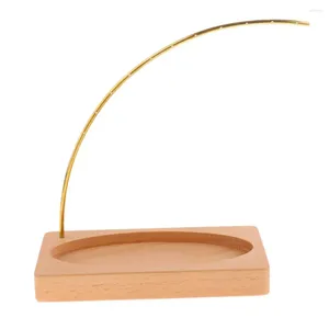 Sieraden Zakken Chic Bend Rod Design oorbellen Display Stand met houten ringen Organisator Tray Hanger Rack Home Decor ornamenten