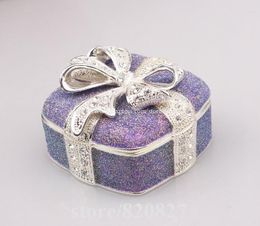Pochettes à bijoux Chic Peinture scintillante Boîte à bagues cadeau carré Anniversaire marié Cadeaux adultes Fête des femmes