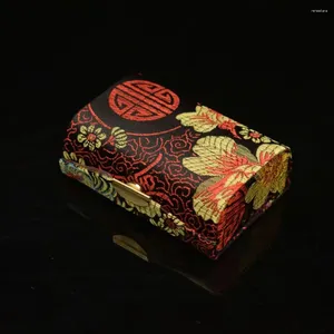 Sieradenzakjes Chinese Stijl Bloem Sieraden Opslag Vintage Brokaat Retro Case Elegante Zijde Geborduurde Doos Voorstel