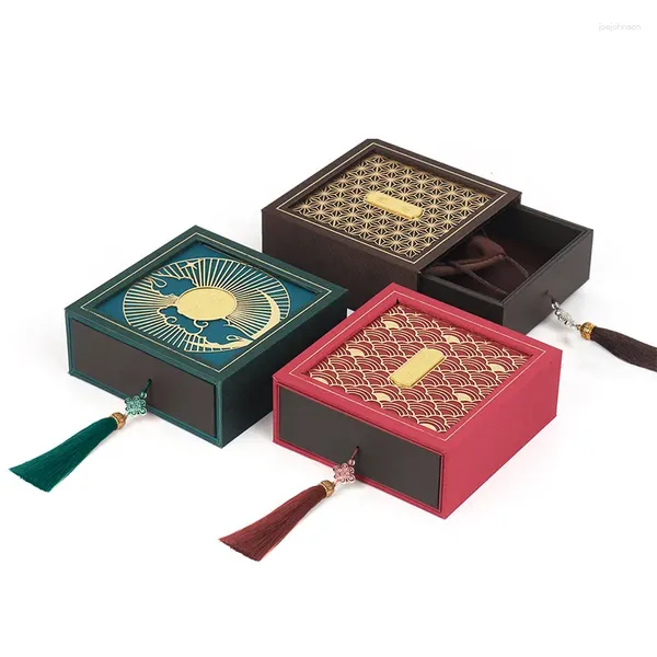 Bijoux Soches Chinois Style Heritage Bracelet Antique Jade Box Rangement Emballage