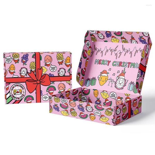 Bolsas de joyería Cajas de regalo de Navidad Productos puntuales plegables Caja de correo de cartón corrugado personalizado Papel de embalaje
