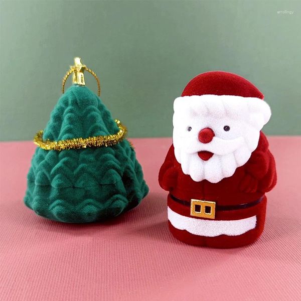 Pochettes à bijoux, boîtes d'organisation de noël, arbre de noël, père noël pour bague, collier, boucles d'oreilles, cadeaux, organisation de rangement floquée