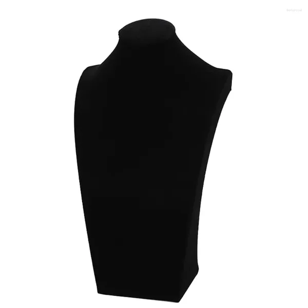 Bolsas de joyería Circunferencia Rack Cadena negra Collar Soporte de exhibición PU Organizador Acrílico