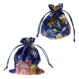 Sieraden zakjes klassieke Chinese bloem borduurzak Organizer Silk Traditional Pouch F2TD