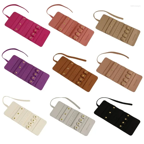 Bolsas de joyería Rollo compacto Almacenamiento plegable portátil para pendientes / collares / anillos / pulseras / bolsa de viaje de broche