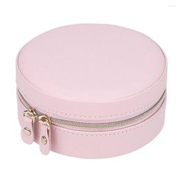 Bijoux Pochettes Compartiment Collier Anneau Avec Miroir Cadeaux Affichage Rouges À Lèvres Conteneur Zipper Portable Voyage PU Cuir Boîte De Stockage