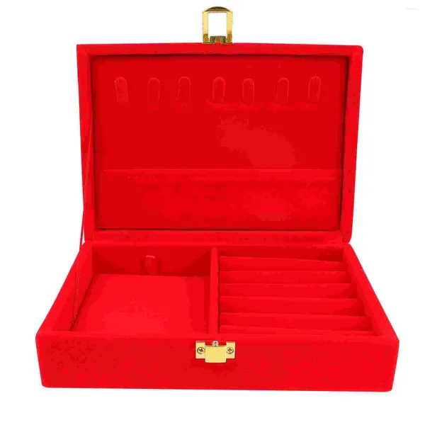 Bolsas de joyería Contenedores Caja de cuentas Caja de boda china Soporte de madera Mini pendientes Collar Organizador Hombre