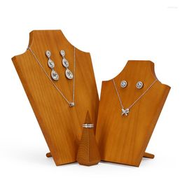 Bijoux pochettes comptoir présentoir en bois massif collier support pour bijoux boucle d'oreille organisateur multi-collier étui Hoder
