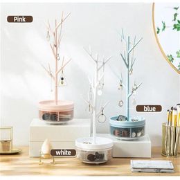 Bijoux Sachets Creative Display Rack Collier Rotation Stand Counter Top Spinner Moles d'oreilles Boîtes de rangement