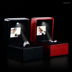Sachets de bijoux Creative LED Box Box de mariage Collier Pendant Video Play Play Music High Quality