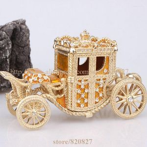 Sieraden Pouches Crown Carriage Bejeweled Collectible Trinket Box Cart Gift Keepsake Beeldje