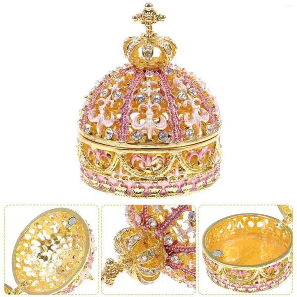 Bolsas de joyería, caja de joyas de corona, soporte de regalo, contenedor, organizador de almacenamiento, caja de embalaje de anillo, regalos Retro, joyero