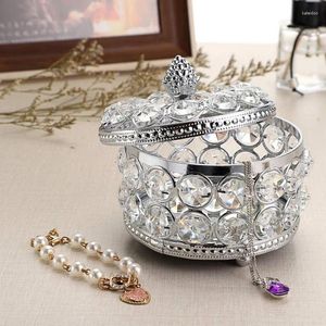 Sieradenzakjes Kristallen gespiegelde doos Trinket Organizer Home Decor Ring Oorbellen Ketting Opslaghouder Keepsake Box (zilver) Duurzaam