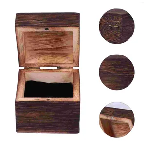 Sieraden Pouches Aanpassen Huwelijksceremonie Decoraties Ring Opbergdoos Hout Houten Doos Horloge Container Retro Paulownia