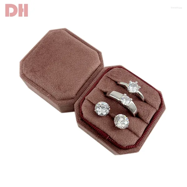 Sachets de bijoux Ring Rose Ring Mariage Proposer Boad Box Pair Lovers Rings Rangement Affichage de boucle d'oreille pour la vente