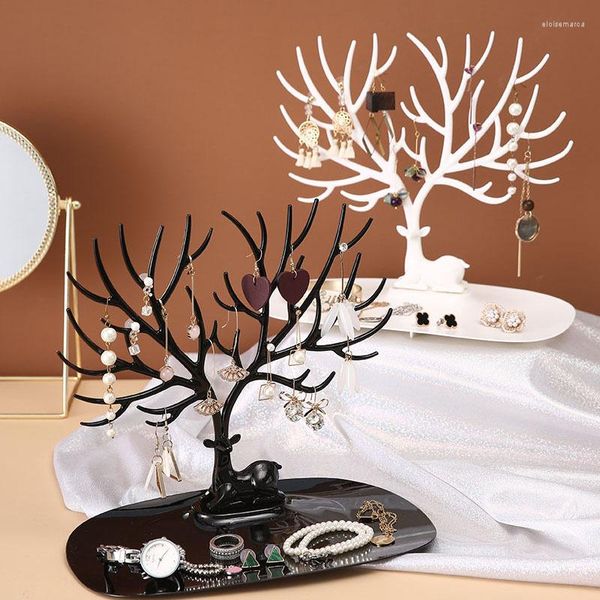 Pochettes à bijoux Cerf Boucles d'oreilles Collier Bague Pendentif Bracelet CasesDisplay Stand Plateau Tree Storage