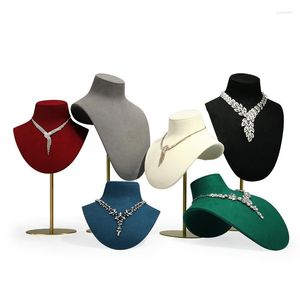 Sieraden Pouches Display Voor Winkel Mannequin Ketting Houder Rack Metalen Kop Buste Stand Model Retailer Accessoire