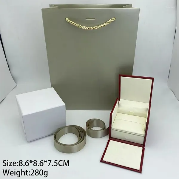 Présentoir de pochettes à bijoux, boîte rouge, cadeau, bague, collier, Bracelet, emballage perlé avec Logo Rc