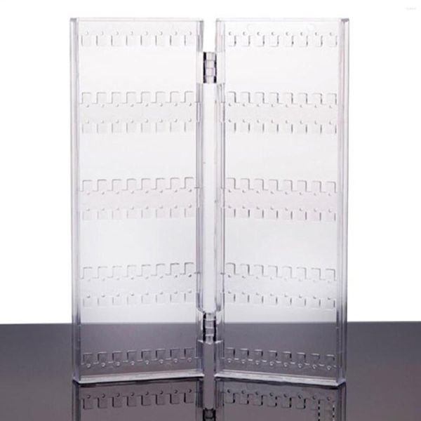 Bolsas de joyería soporte de exhibición transparente 240 agujeros pantalla plegable estante colgante organizador soporte para cadenas pendientes escaparate mujeres