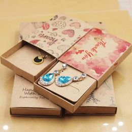 Pochettes à bijoux DIYjewelry Collier Boucle d'oreille Paquet Boîte À La Main Amour Cadeau De Mariage Marbel/dreamcatcher Design Gift.candy Box50pc 50card