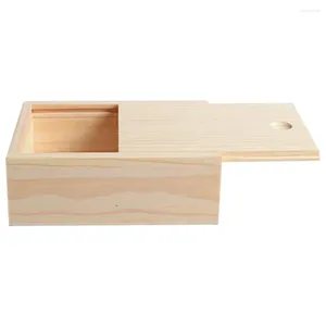 Sieradenzakken Drawable deksel houten doos opslag kleine massief houten geschenkverpakking thee