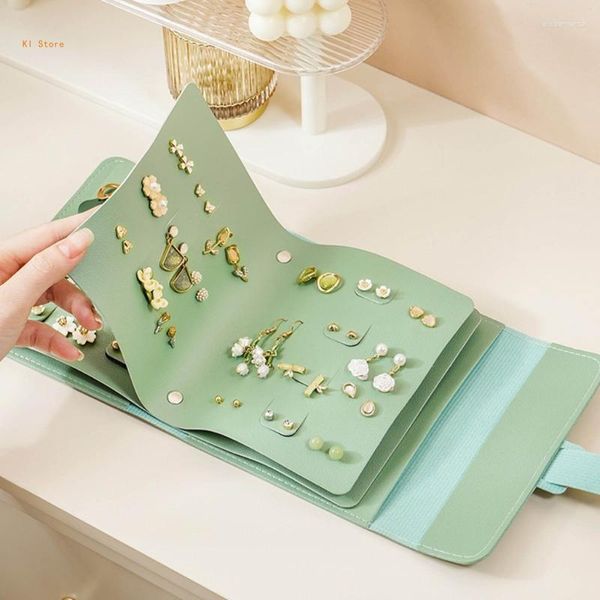 Bijoux Pochettes Oreille Stud Holder Élégant PU Boucle D'oreille Vitrines Boucles D'oreilles Sac Portable Pour Voyage