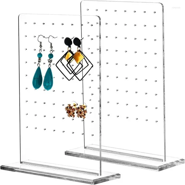 Organisateur de boucles d'oreille de pochettes de bijoux 72 trous en acrylique claire affichage stands de support pour filles femmes