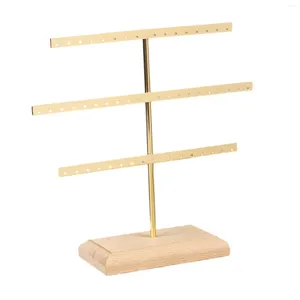 Sieradenzakken oorbellen Organisator Display Props Gold 3 Tiers Stabiele Base Ear Studs voor Countertop Dresser Desktop Shop Home Vanity