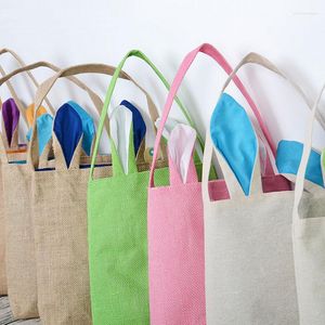 Sieraden zakjes paas ggift tas jute display unieke ontwerp jute tote met orenmanden