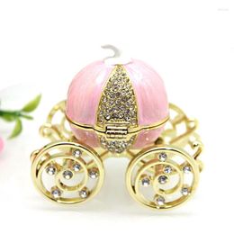 Pochettes à bijoux Europe et États-Unis Tendance de la mode élégante Citrouille rose Carriage Ring Collier Boîte de rangement Bibelot