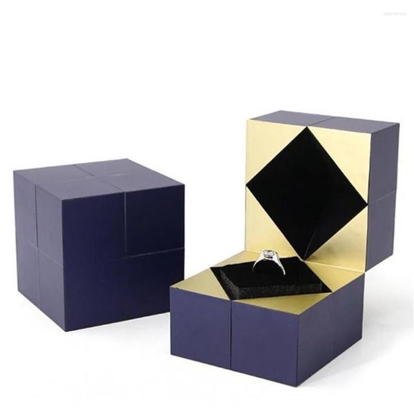 Bolsas de joyería Diseño de cubo creativo de moda Pendientes finos de lujo Collares Pulseras Anillos Caja de embalaje Regalos Gota
