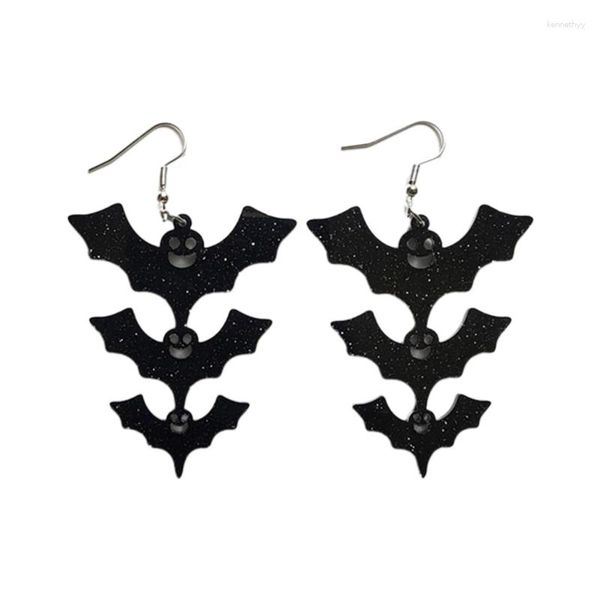 Pochettes à bijoux mode Halloween chauves-souris boucles d'oreilles pour femmes Punk Simple Animal géométrique goutte accessoires cadeau mariage T8DE