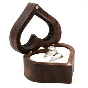 Jewelry Pouches Female High-grade Box Storage Wooden Portable Compact Beg Wedding Solid Wood Necklace Earrings Ring Holiday Gift