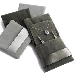 Pochettes à bijoux en flanelle, porte-monnaie plat laminé chinois, sacs pour colliers et bagues