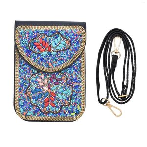Pochettes à bijoux motif floral perles de riz Turquoise, sac à main court, sac à main cosmétique pour femmes et filles, accessoires de fête