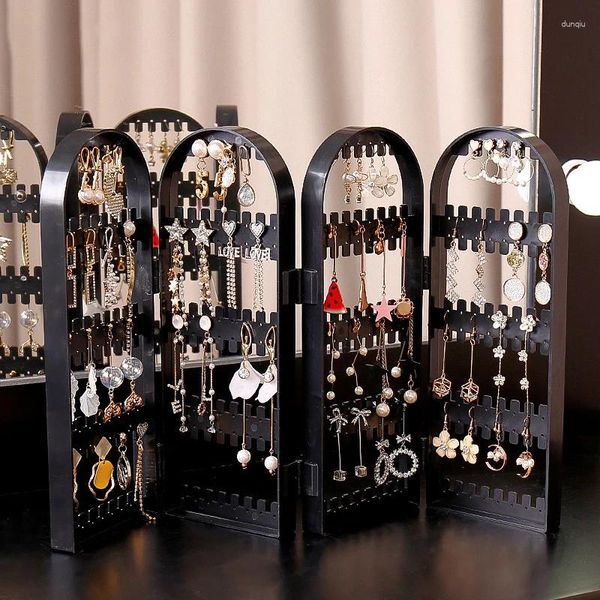 Pochettes à bijoux pliantes boucles d'oreilles goujons présentoir collier étagère support panneaux écran organisateur boîte de rangement