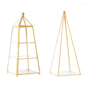 Sachets de bijoux Pyramide Gold Pyramide A-Line Rack Standder pour la bague des boucles d'oreilles