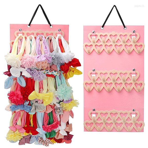 Bolsas de joyería, organizador de lazos para el pelo, soporte para niñas, almacenamiento de diademas, Clips de gran capacidad para mujeres, cintas, perchas de terciopelo