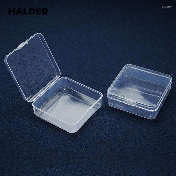 Bolsas de joyería HALDER Caja de plástico Embalaje transparente cuadrado Almacenamiento de medallón portátil para Pin Broche Insignia Accesorios