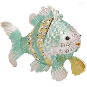 Sieradenzakjes Handgemaakte kristallen Goudvisdoos Tropische vissen Snuisterijdozen Collectible Scharnierende dierenfiguren Kleine opslag