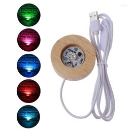 Sieraden zakjes handgemaakt led houten hars display base ronde houten nacht ornamentstandstand DIY lichte kunst ambachten