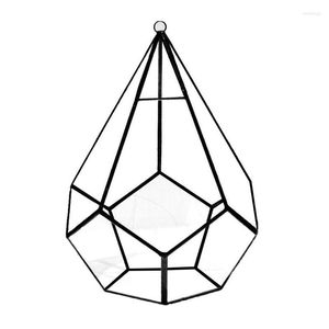 Sieraden zakjes hangende glas terrarium moderne artistieke wandtieren vorm diamant geometrische polyhedron luchtplanthouder bureau planter diy vaas