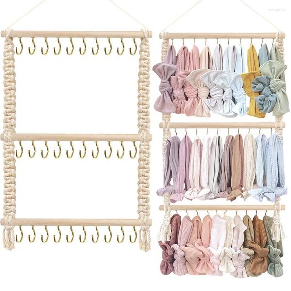 Bolsas para joyería, soporte para diadema, organizador de lazos para el pelo para niñas, diademas para bebés, accesorios de almacenamiento, decoración colgante de pared