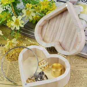 Pochettes à bijoux en forme de coeur boîte de rangement cadeau de mariage maquillage cosmétique boucles d'oreilles anneau bureau Rangement maquillage organisateur en bois