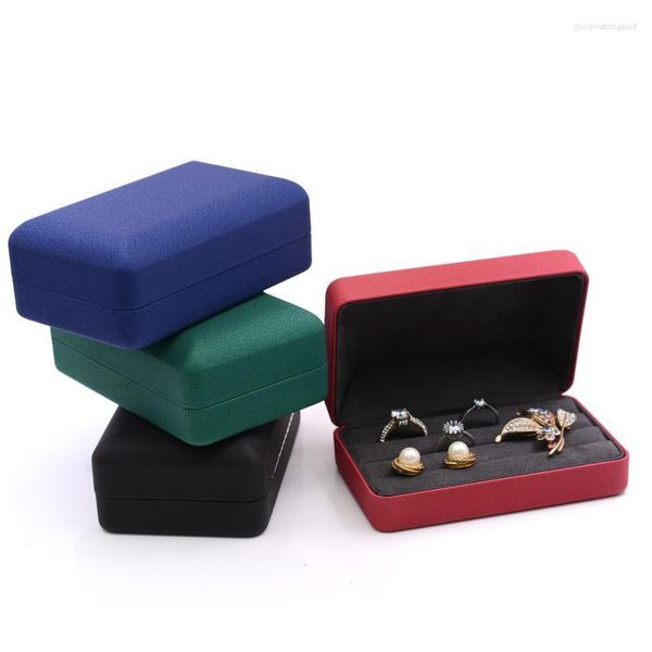 Pochettes à bijoux Boîte de rangement pour bagues haut de gamme Boucles d'oreilles Finition Cadeau compact portable