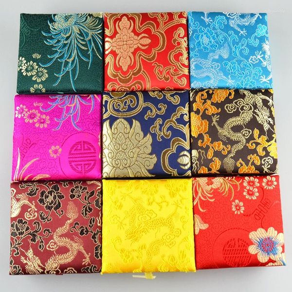 Pochettes à bijoux de haute qualité JinHe Style chinois motif brocart de soie collier Bracelet boîte-cadeau sur mesure