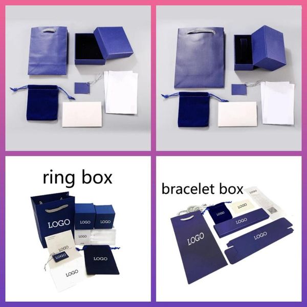 Schmuckbeutel Hochwertige Luxus-Geschenkbox Damen Armband Halskette Ohrringe Ring Set mit Original-Logo Großhandel