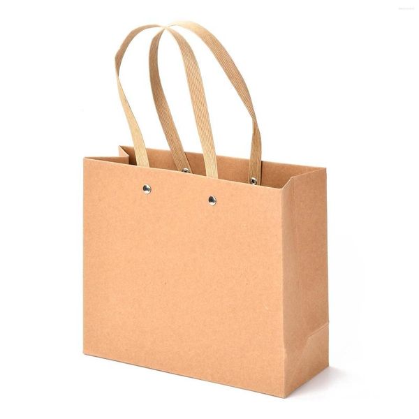 Bolsas de joyería Bolsa de papel rectangular de alta calidad con asas de nylon Caja de regalos de fiesta de tamaño mixto Bolsas de compras de embalaje