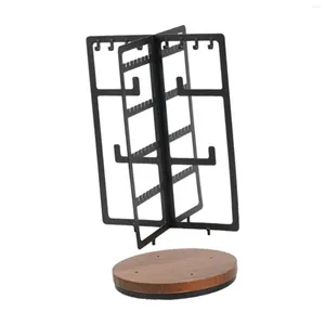 Sieraden zakjes houder organisator 360 roterende ronde metalen en hout multipurpose display stand voor winkelcentra shop tentoonstellingshow dressoir