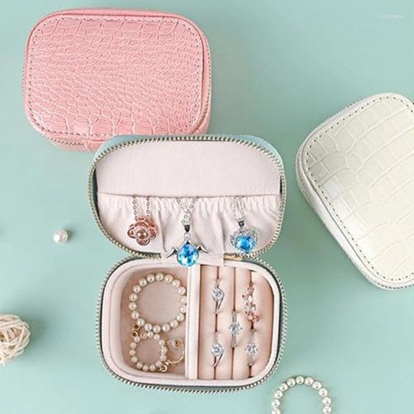 Bolsas para joyería, caja organizadora con bolsa de accesorios para viaje, estuche portátil con cremallera, anillo, collar y almacenamiento duradero